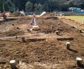 鋼管杭打設完了